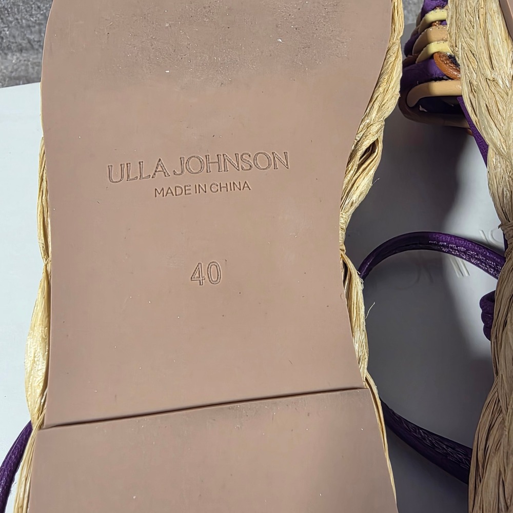 Ulla Johnson Purple Woven Raffia Platform Sandals Size 40 New In Box - Picture 6 of 7